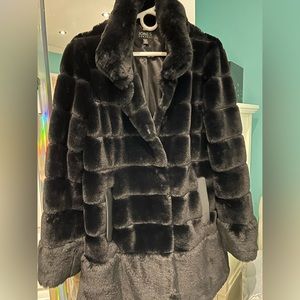 Jones New York Faux Fur Coat - Black XL